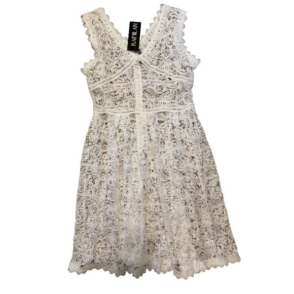 Anthropologie Kaimilam White Dress Dress XL Embroidered Lace NWT $395 - Picture 1 of 13